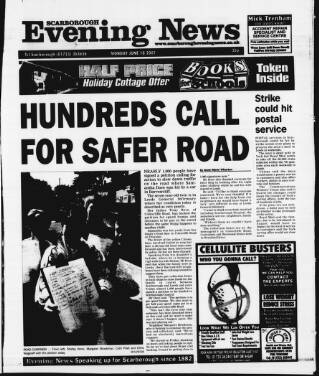 cover page of Scarborough Evening News published on June 18, 2001