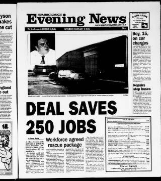cover page of Scarborough Evening News published on February 2, 2002