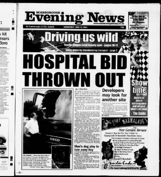 cover page of Scarborough Evening News published on June 18, 2003