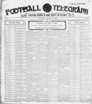 cover page of Saturday Telegraph (Grimsby) published on March 19, 1904