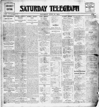 cover page of Saturday Telegraph (Grimsby) published on June 18, 1910
