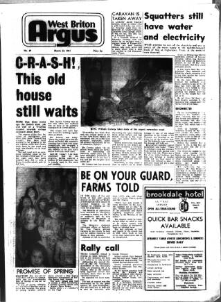 cover page of West Briton Argus published on March 23, 1981