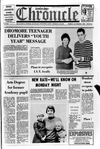 cover page of Banbridge Chronicle published on February 2, 1984