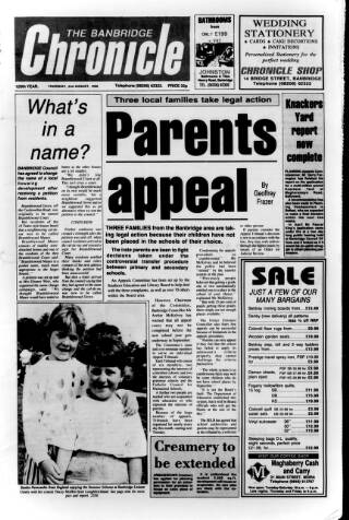 cover page of Banbridge Chronicle published on August 2, 1990