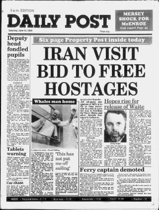 cover page of Liverpool Daily Post published on June 18, 1988