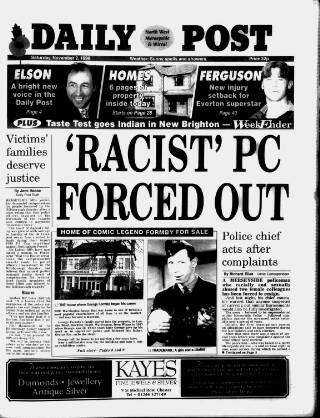 cover page of Liverpool Daily Post published on November 2, 1996