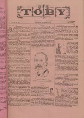 cover page of Toby published on November 17, 1888
