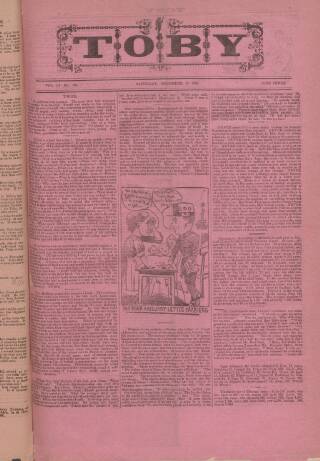 cover page of Toby published on December 29, 1888