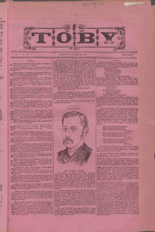 cover page of Toby published on August 31, 1889