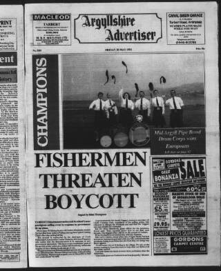 cover page of Argyllshire Advertiser published on May 28, 1993