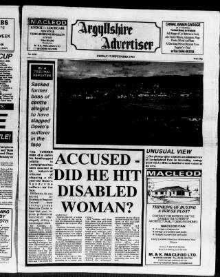 cover page of Argyllshire Advertiser published on September 17, 1993