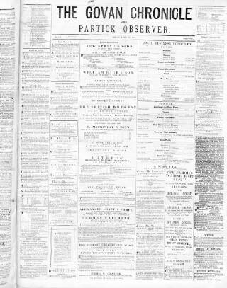 cover page of Govan Chronicle published on April 19, 1878