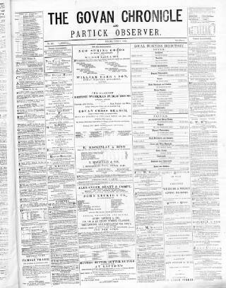 cover page of Govan Chronicle published on June 7, 1878
