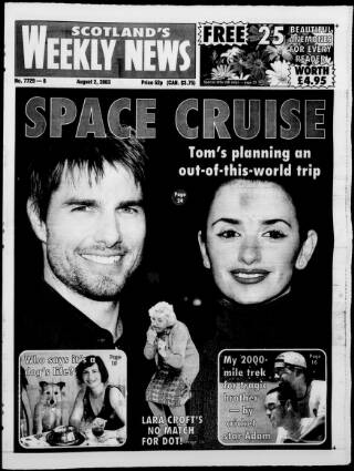 cover page of Dundee Weekly News published on August 2, 2003