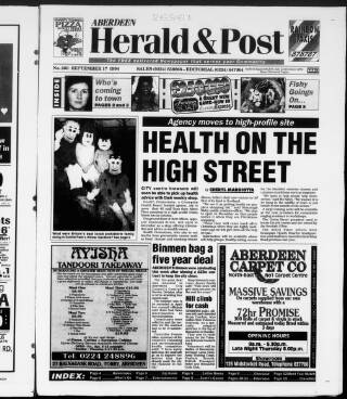 cover page of Aberdeen Herald & Post published on September 17, 1994