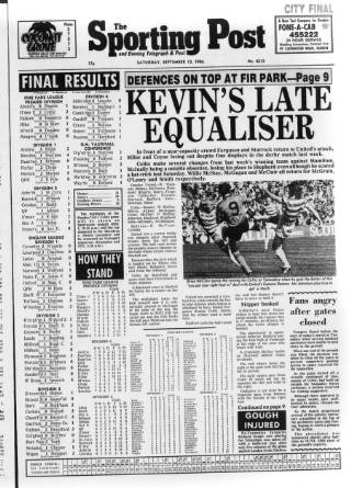 cover page of Sporting Post published on September 13, 1986