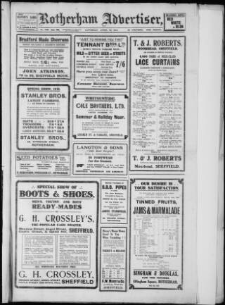 cover page of Rotherham Advertiser published on April 30, 1910