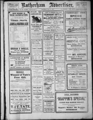cover page of Rotherham Advertiser published on May 21, 1910