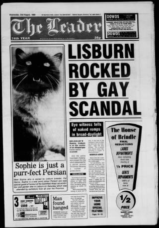 cover page of Dromore Leader published on August 2, 1989