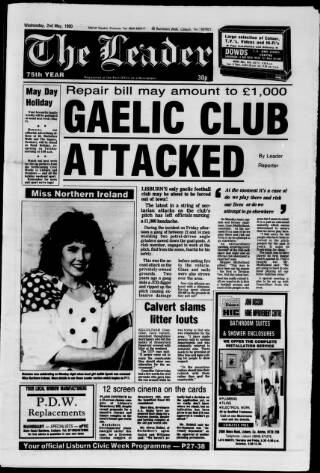 cover page of Dromore Leader published on May 2, 1990