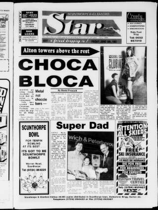 cover page of Scunthorpe Star published on June 18, 1993