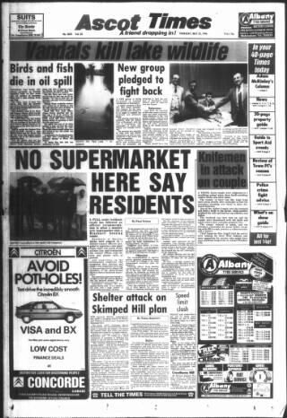 cover page of Ascot Times published on May 22, 1986