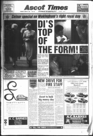 cover page of Ascot Times published on March 19, 1987