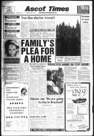 cover page of Ascot Times published on June 18, 1987