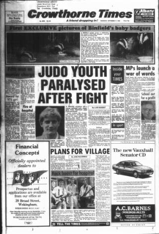 cover page of Crowthorne Times published on September 17, 1987