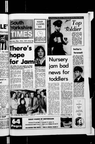 cover page of South Yorkshire Times and Mexborough & Swinton Times published on March 19, 1977