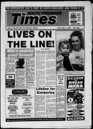 cover page of South Yorkshire Times and Mexborough & Swinton Times published on May 4, 1990