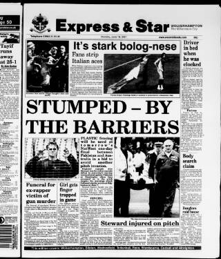 cover page of Wolverhampton Express and Star published on June 18, 2001