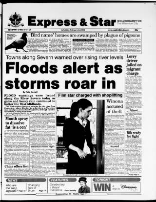 cover page of Wolverhampton Express and Star published on February 2, 2002