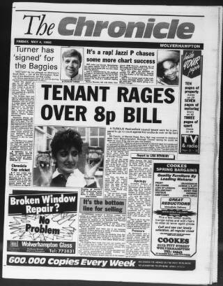 cover page of Midland Counties Express published on May 4, 1990