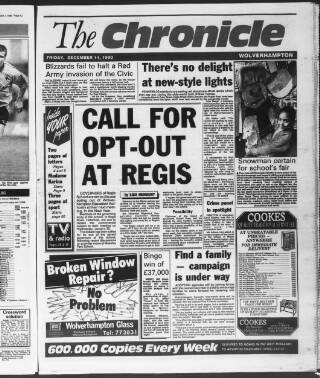 cover page of Midland Counties Express published on December 14, 1990