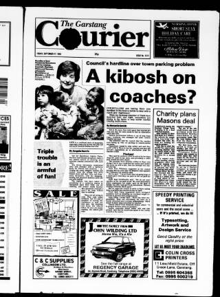 cover page of Garstang Courier published on September 17, 1993