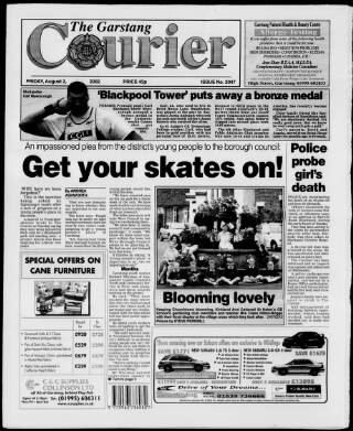 cover page of Garstang Courier published on August 2, 2002