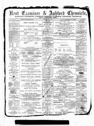 cover page of Kent County Examiner and Ashford Chronicle published on May 4, 1888