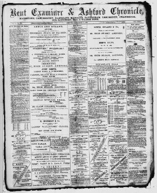cover page of Kent County Examiner and Ashford Chronicle published on September 13, 1889