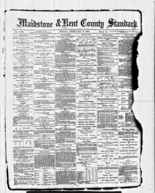 cover page of Kent County Standard published on February 2, 1883