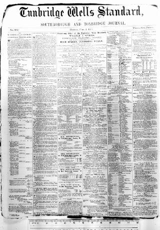 cover page of Tunbridge Wells Standard published on February 2, 1877