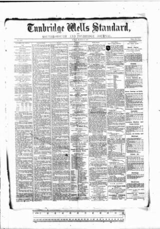 cover page of Tunbridge Wells Standard published on March 19, 1886