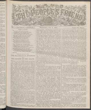 cover page of People's Friend published on February 2, 1870