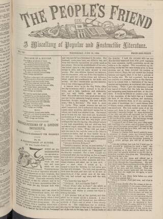 cover page of People's Friend published on June 18, 1884