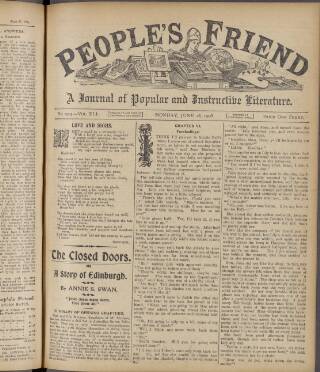 cover page of People's Friend published on June 18, 1906