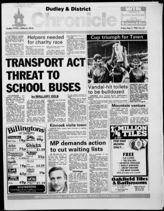 cover page of Dudley & District Chronicle published on May 2, 1986
