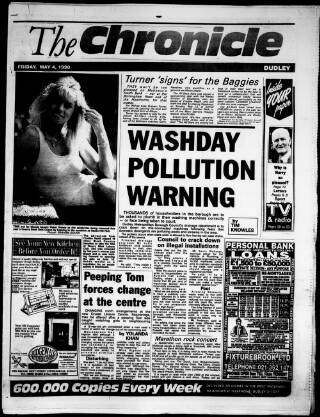 cover page of Dudley & District Chronicle published on May 4, 1990
