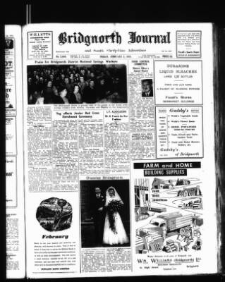cover page of Bridgnorth Journal published on February 2, 1951