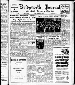 cover page of Bridgnorth Journal published on November 2, 1956