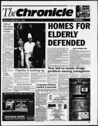 cover page of Walsall Chronicle published on February 2, 1996